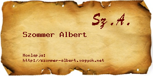 Szommer Albert névjegykártya